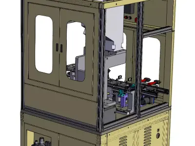 Pallet press with conveyor belt 3D model