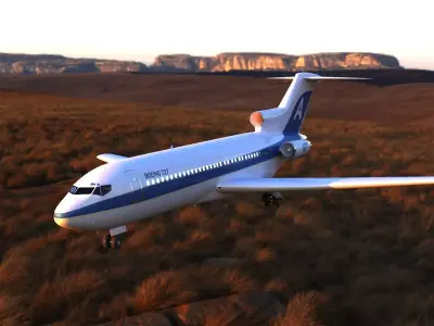 Boeing 727 Low-poly 3D model