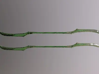 Elven Two - bladed Glaive Low-poly 3D model