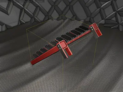 Sci-Fi Stairs - 14- Red Version Low-poly 3D model