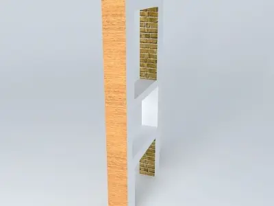tvstand2 brick wall with shelf Free 3D model