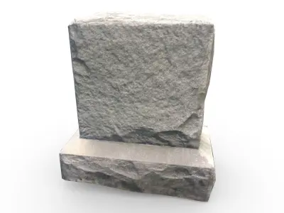 Gravestone Low-poly 3D model 8