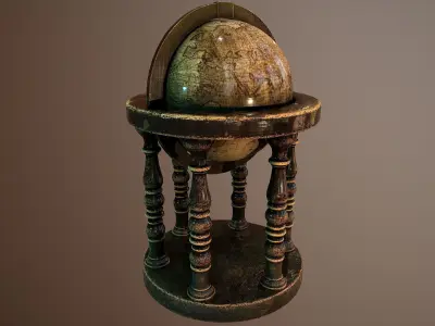 Old Antique Globe Vintage Low-poly 3D model