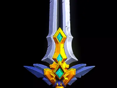 Stylized Champion Sword Low-poly 3D model