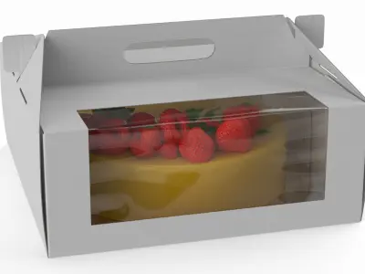 Glazed Berry Cake in Window Box 3D model