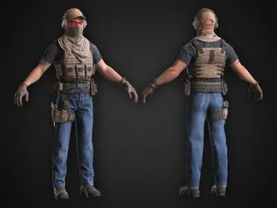 Spec Ops Soldier Low-poly 3D model