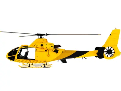 SA 341 Gazelle Rigged Military Helicopter 3D Model  3D model