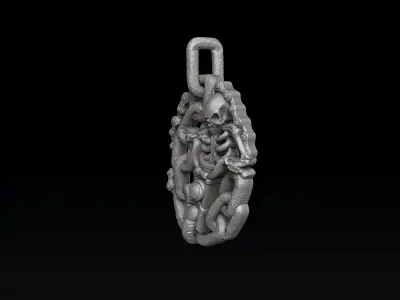 Biker Skull Pendant 3D print model
