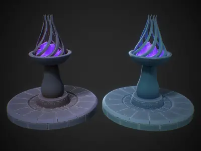 Stylized urn game ready Low-poly 3D model