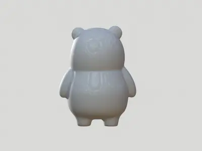 Cute white bear Low-poly 3D model