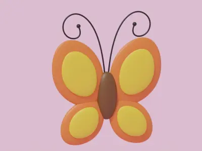 Cartoon Butterfly 3D model purchase