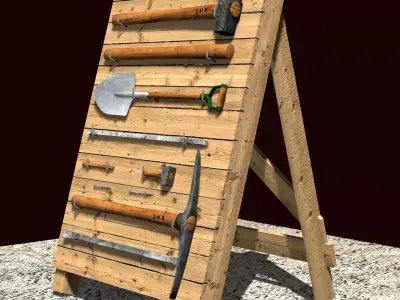 Toolholder - Tool Stand Low-poly 3D model