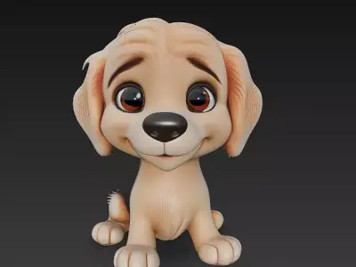 Dog Realistic 3D Model Basic - Low Poly Realistic Low-poly 3D model buy