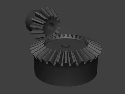 TRANSMISSION BEVEL GEAR SET 3M T15 T30 2 TO 1 RATIO  3D print model