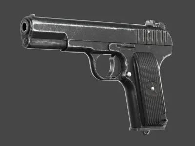 TT 33 Tokarev pistol Low-poly 3D model buy