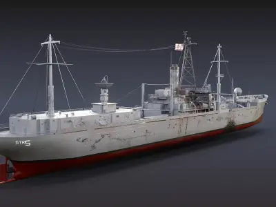 AGTR-5 USS Liberty Damage 3D model