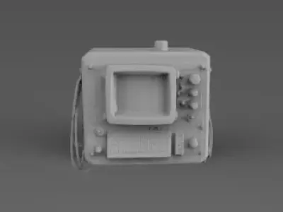 Retro Futuristic Industrial Computer Terminal  3D print model