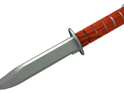 Low Poly 3D Combat Knife Low-poly 3D model