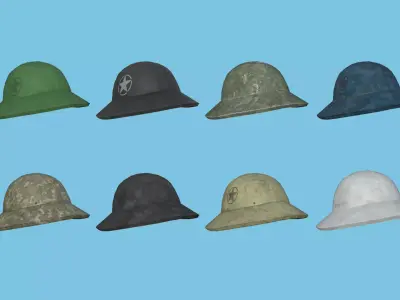 Soldier Helmets - Character Fashion Design 3D Model Pack