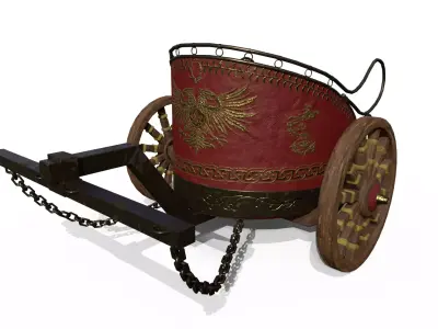 Roman Chariot Low-poly 3D model