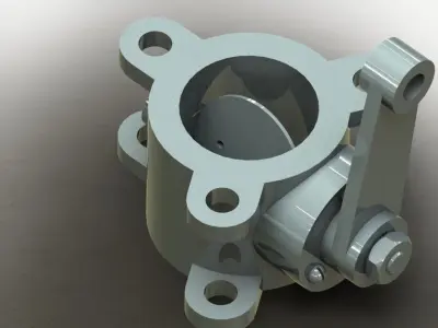 Valve metal pipe with two holes Free 3D model