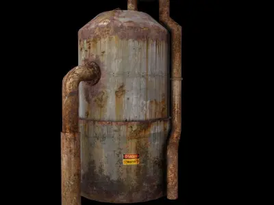 Pipes barrel Low-poly 3D model