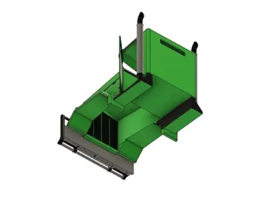 US TRUCK LKW MIT BULLENFAENGER UND AUSPUFF 3D print model