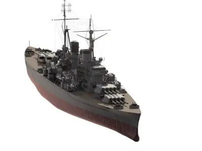 WW2 BATTLESHIP based on King George V -class battleship 3D model