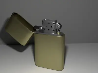Zippo lighter with skull 3D model
