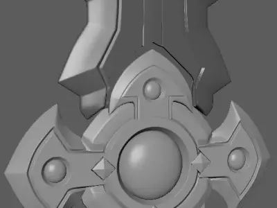 Golden Sword 3D low poly model Low-poly 3D model