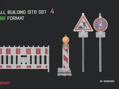 Small Building Site Set 4 in PBR format Low-poly 3D model