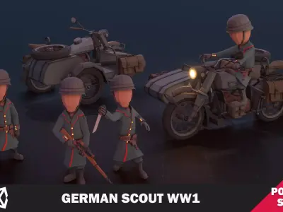 German Scout WW1 Low-poly 3D model