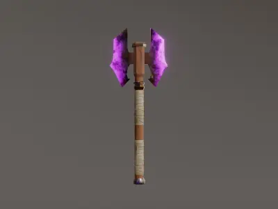Double Bit Shadow Axe - Elemental Battle Axe - Model 01 Low-poly 3D model