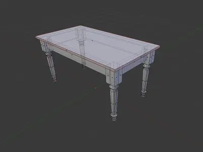 Antique Table low-poly game ready Low-poly 3D model