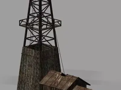 European Oil Derrick - early 20th century style 3D model