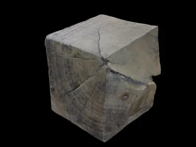 Wood Cube01 Free low-poly 3D model