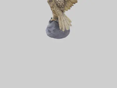 Eagle Owl statue model Low-poly 3D model
