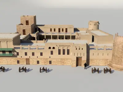 Sharjah Fort  Low-poly 3D model