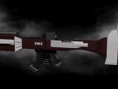 Automatic weapons R-A Low-poly 3D model