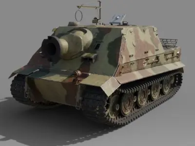 Sturmtiger tank with ammo Free 3D model
