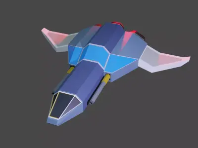 Fighter Space ship  Low-poly 3D model