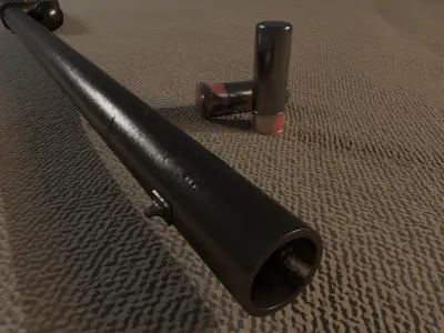 Shotgun with bullets 3D model