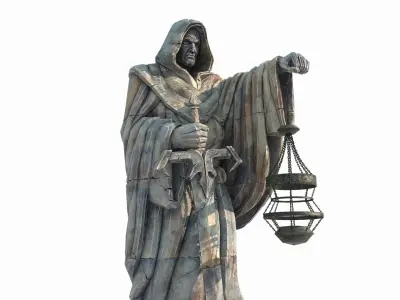 Ancient figure lantern statue 3D model