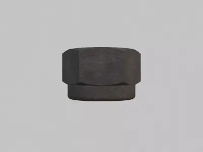 M6 Nut Coarse Threads Lock Type with Rusty Iron Texture 3D model
