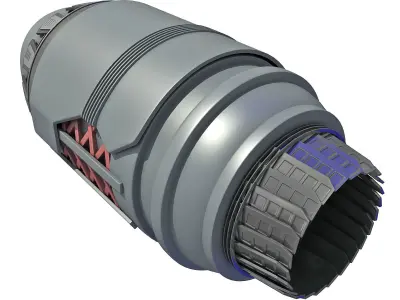 Metalic Rocket Engine Stardrive SCFI UFO 3D model