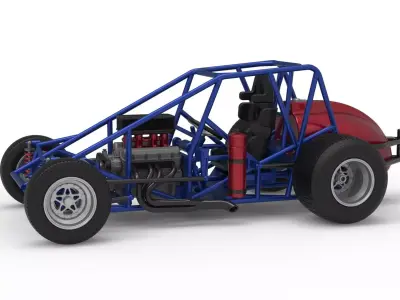 Dirt Silver Crown Car Base Scale 1 to 25 3D print model