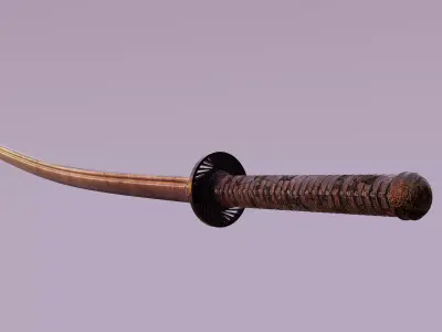 Katana samurai sword Free 3D model 2