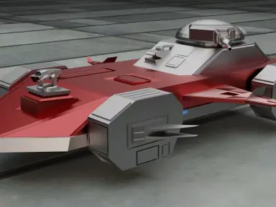 Sci-fi hovertank Low-poly 3D model
