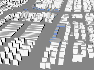Urban highrise building building ancillary building commercial 3D model 8
