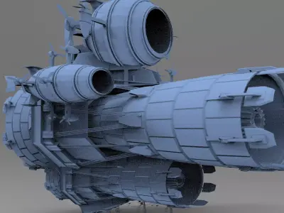 Grand Sci fi Airship Space design 8 3D model